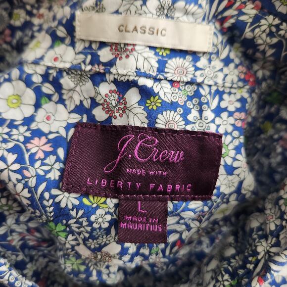 J. Crew Short-Sleeve Cotton Poplin Shirt in Liberty Floral Print Size Large - Picture 11 of 12